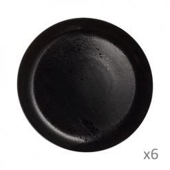 Luminarc 6 Assiettes Plates Diana Noire 25cm