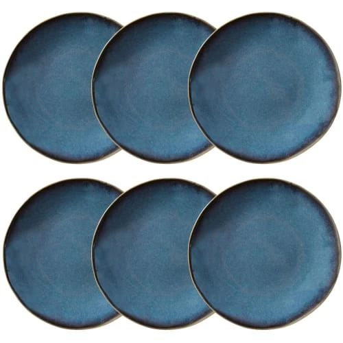 Maisons Du Monde Vaisselle De Noël Assiette à Dessert En Faïence Bleue - Lot De 6 2 Maisons Du Monde Vaisselle De Noël Assiette à Dessert En Faïence Bleue - Lot De 6 – Image 2