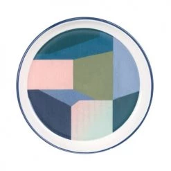 Maisons Du Monde Assiettes à Dessert Assiette à Dessert En Faïence Motif Bleu, Vert, Mauve Et Rose - Lot De 6