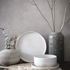 Maisons Du Monde Assiettes à Dessert Assiette à Dessert En Grès Blanc - Lot De 6 -Assiettes Soldes Magasin assiette a dessert en gres blanc 1000 13 7 208246 6