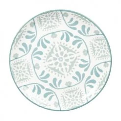 Maisons Du Monde Assiettes à Dessert Assiette à Dessert En Grès Blanc à Motifs Bleus Et Gris - Lot De 6 -Assiettes Soldes Magasin assiette a dessert en gres blanc a motifs bleus et gris 1000 12 18 212767 1