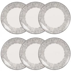 Maisons Du Monde Vaisselle De Noël Assiette à Dessert En Grès Blanc Motifs à Pois - Lot De 6