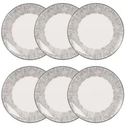 Maisons Du Monde Vaisselle De Noël Assiette à Dessert En Grès Blanc Motifs à Pois - Lot De 6 -Assiettes Soldes Magasin assiette a dessert en gres blanc motifs a pois mekong 1000 3 1 173267 4