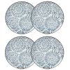 Maisons Du Monde Assiettes à Dessert Assiette à Dessert En Grès Blanc Motifs Graphiques Bleus - Lot De 4