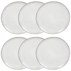Maisons Du Monde Assiettes à Dessert Assiette à Dessert En Grès Gris Clair - Lot De 6