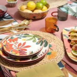 Maisons Du Monde Assiettes à Dessert Assiette à Dessert En Grès, Imprimé Tropical - Lot De 6 -Assiettes Soldes Magasin assiette a dessert en gres imprime tropical 1000 15 20 227611 2