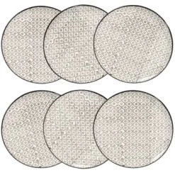 Maisons Du Monde Vaisselle De Noël Assiette à Dessert En Grès Micromotif Noir/blanc D 21 Cm - Lot De 6 -Assiettes Soldes Magasin assiette a dessert en gres micromotif noir blanc d 21 cm chiang mai 1000 7 27 154146 5