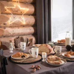 Maisons Du Monde Vaisselle De Noël Assiette à Dessert En Grès Noir Et Blanc Imprimé - Lot De 6 -Assiettes Soldes Magasin assiette a dessert en gres noir et blanc imprime 1000 9 29 154148 2