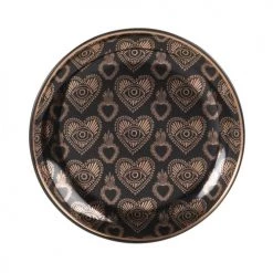 Maisons Du Monde Assiettes à Dessert Assiette à Dessert En Grès Noir Et Doré - Lot De 6