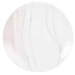 Maisons Du Monde Assiettes à Dessert Assiette à Dessert En Grès Rose Blanc Et Doré - Lot De 4