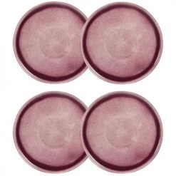 Maisons Du Monde Assiettes à Dessert Assiette à Dessert En Grès Vieux Mauve - Lot De 4