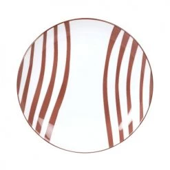 Maisons Du Monde Assiettes à Dessert Assiette à Dessert En Porcelaine à Rayures Marron - Lot De 6