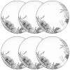 Maisons Du Monde Vaisselle De Noël Assiette à Dessert En Porcelaine Blanche Motif Floral - Lot De 6