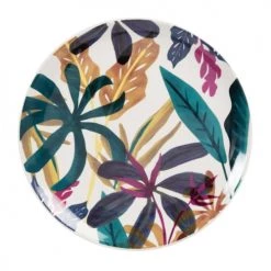 Maisons Du Monde Assiettes à Dessert Assiette à Dessert En Porcelaine Blanche Motif Végétal Multicolore - Lot De 6