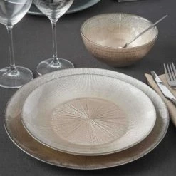 Assiettes Soldes Magasin -Assiettes Soldes Magasin assiette a dessert en verre coloris champagne d 22 cm 1000 15 10 164133 2
