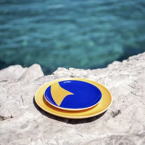 Assiettes à Dessert Assiette à Dessert Inna Maisons Du Monde X Sakina M’Sa En Faïence Bleue Et Orange 2 Assiettes à Dessert Assiette à Dessert Inna Maisons Du Monde X Sakina M’Sa En Faïence Bleue Et Orange – Image 2