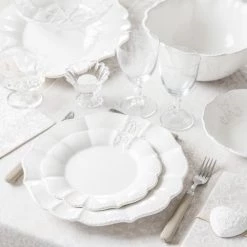 Maisons Du Monde Vaisselle De Noël Assiette Creuse En Faïence Blanche - Lot De 6 -Assiettes Soldes Magasin assiette creuse en faience blanche 1000 16 37 132344 2