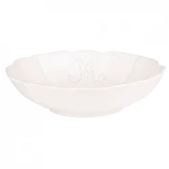 Maisons Du Monde Vaisselle De Noël Assiette Creuse En Faïence Blanche - Lot De 6