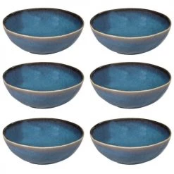 Maisons Du Monde Assiettes Creuses Assiette Creuse En Faïence Bleue - Lot De 6