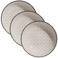 Maisons Du Monde Vaisselle De Noël Assiette Creuse En Grès Noir/blanc D 20 Cm - Lot De 4 -Assiettes Soldes Magasin assiette creuse en gres a motifs noirs chiang mai 1000 0 14 167212 4 1