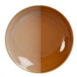 Maisons Du Monde Assiettes Creuses Assiette Creuse En Grès Caramel Et Crème - Lot De 6 -Assiettes Soldes Magasin assiette creuse en gres caramel et creme 1000 14 0 222425 2