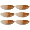 Maisons Du Monde Assiettes Creuses Assiette Creuse En Grès Caramel Et Crème - Lot De 6