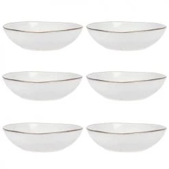 Maisons Du Monde Assiettes Creuses Assiette Creuse En Grès Gris Clair - Lot De 6