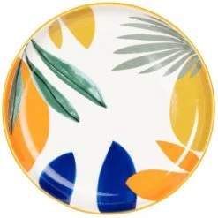 Maisons Du Monde Assiettes Creuses Assiette Creuse En Grès Multicolore Motif Végétal - Lot De 6 -Assiettes Soldes Magasin assiette creuse en gres multicolore motif vegetal 1000 12 27 213719 2