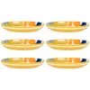 Maisons Du Monde Assiettes Creuses Assiette Creuse En Grès Multicolore Motif Végétal - Lot De 6