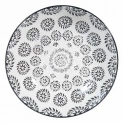 Maisons Du Monde Vaisselle De Noël Assiette Creuse En Grès Noir/blanc D 20 Cm - Lot De 4 -Assiettes Soldes Magasin assiette creuse en gres noir blanc d 20 cm 1000 10 30 154149 3