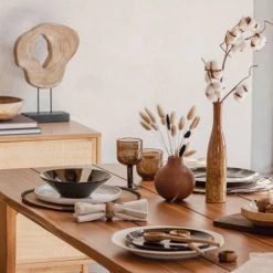 Maisons Du Monde Assiettes Creuses Assiette Creuse En Grès Noir Et Crème - Lot De 4 -Assiettes Soldes Magasin assiette creuse en gres noir et creme 1000 0 11 227766 2