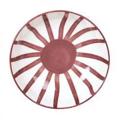 Maisons Du Monde Assiettes Creuses Assiette Creuse En Grès Rouge Et Blanc - Lot De 6 -Assiettes Soldes Magasin assiette creuse en gres rouge et blanc 1000 4 40 227549 2
