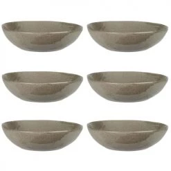 Maisons Du Monde Assiettes Creuses Assiette Creuse En Grès Vert - Lot De 6