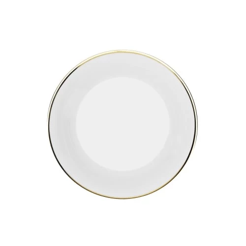 Lo De Manuela Assiettes Creuses Assiette Creuse Porcelaine De Limoges Blanche - Bord Doré 19 Cm 1 Lo De Manuela Assiettes Creuses Assiette Creuse Porcelaine De Limoges Blanche - Bord Doré 19 Cm