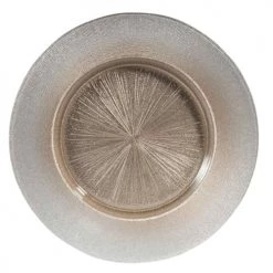 Maisons Du Monde Vaisselle De Noël Assiette De Présentation En Verre Coloris Champagne D 34 Cm - Lot De 2