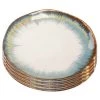 Kare Design Assiettes Plates Assiette En Céramique Blanche Et Bleue D20 - Lot De 4