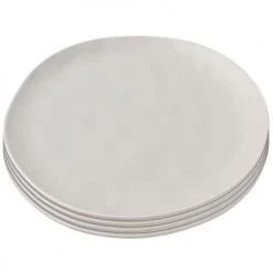 Kare Design Assiettes Plates Assiette Plate En Céramique Grise D20 - Lot De 4