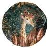 Maisons Du Monde Assiettes Plates Assiette Plate En Faïence Multicolore Motif Tropical Et Girafe - Lot De 6