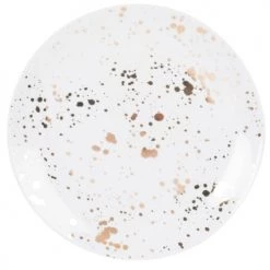 Maisons Du Monde Assiettes Plates Assiette Plate En Grès à Taches Dorées - Lot De 4