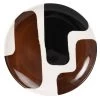 Maisons Du Monde Assiettes Plates Assiette Plate En Grès Blanc, Marron Et Noir - Lot De 6