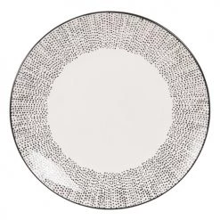 Assiettes Soldes Magasin -Assiettes Soldes Magasin assiette plate en gres blanc motifs a pois 1000 2 0 173266 1