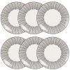 Maisons Du Monde Assiettes Plates Assiette Plate En Grès Blanc Motifs à Rayures - Lot De 6