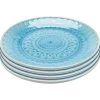 Kare Design Assiettes Plates Assiette Plate En Grès Bleu D21 - Lot De 4