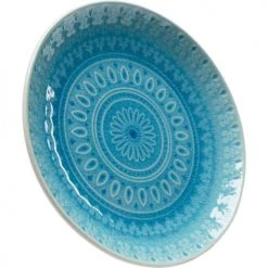 Kare Design Assiettes Plates Assiette Plate En Grès Bleu D21 - Lot De 4 -Assiettes Soldes Magasin assiette plate en gres bleu d21 lot de 4 2