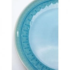 Kare Design Assiettes Plates Assiette Plate En Grès Bleu D27 - Lot De 4 -Assiettes Soldes Magasin assiette plate en gres bleu d27 lot de 4 4