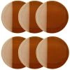 Maisons Du Monde Assiettes Plates Assiette Plate En Grès Caramel Et Crème - Lot De 6