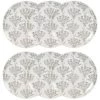 Maisons Du Monde Assiettes Plates Assiette Plate En Grès écru à Motifs Gris Anthracites - Lot De 6