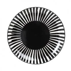 Maisons Du Monde Assiettes Plates Assiette Plate En Grès Noir Et Blanc - Lot De 6