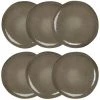 Maisons Du Monde Assiettes Plates Assiette Plate En Grès Vert - Lot De 6