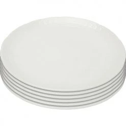 Kare Design Assiettes Plates Assiette Plate En Porcelaine Blanche D29 - Lot De 6